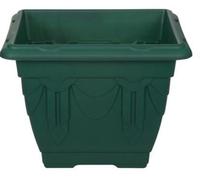 RCC Large Venetian Square Planter 22cm Square Plant Pot Green UV resistant