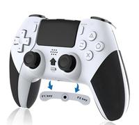 RCCBOOST Wireless Controller for PS4, PS4 Controller with Microphone and Audio Connector, P4 Controller with Dual Vibration and Six Axis Gyro, Macro, Turbo, Touch Screen, 800mAh Battery