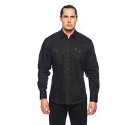RCCO RODEO CLOTHING COMPANY Men's Western Solid Twill Long Sleeves Button Down Shirt with Snap Buttons, Black, Large