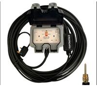 RCD Armoured Cable Outdoor Extension 25 Metre with 2 Gang Weatherproof Socket, IP66 Rated, 13A Double Switched Black Cable Waterproof Heavy Duty 2G Socket