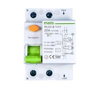 RCD Circuit Breaker 25A - 30mA / 2-Pin / Type B