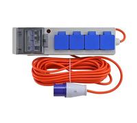 RCD Protected 4 Way 16A Motorhome/Caravan/Camping Mains Electric Hook Up Lead 15m