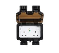 Knightsbridge IP66 13A 2G DP RCD Switched Socket - Type A (30mA) - OP9RCD