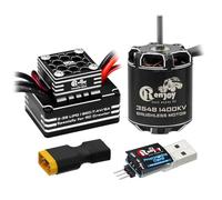 RCENJOY 3548 1400KV Brushless Outrunner Motor with AM32 80A Brushless ESC Electric Speed Controller and USB Linker Programming Card for 1/10 Remote Control Crawler Upgrade