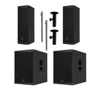 RCF - NXL 14-A & Sub15AX (Black) with Stands and Spacers - Pair