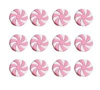 RCFINE 50pcs Christmas Candy Cane Decoration Hanging Ornaments DIY Art Decoration for Holiday Decoration Party Favors (Pink White, 3.5 cm)
