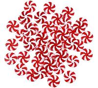 RCFINE 50pcs Christmas Candy Cane Decoration Hanging Ornaments DIY Art Decoration for Holiday Decoration Party Favors (Red White, 2.5 cm)