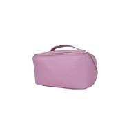 RCFJ b y K L A N D Pink Makeup Bag with Oblique Zipper, Spacious Cosmetic Organizer for Travel & Daily Use, Stand - Up Toiletry Storage with Stylish Design