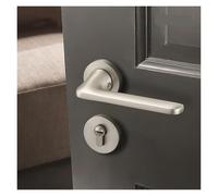 RCGKNNMUZ Matt Nickel Door Lock Bathroom Split Lock Room Magnetic Silent zinc Alloy Handle Lock Indoor Door Lock(Type A-Magnetic door lock Set)