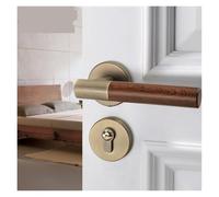 RCGKNNMUZ Retro Interior Room Door Bedroom Door Lock Chinese Style Magnetic Silent Lock Modern Simple zinc Alloy Wood Grain Door Handle(Antique Bronze,58 magnetic lock)