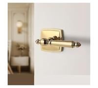 RCGKNNMUZ Type B Bedroom Golden American Minimalist Light Luxury Glass Door Lock Extremely Simple French Bathroom Lock(Gold,Silent lock body)