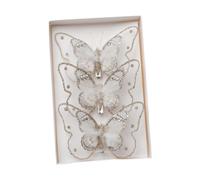 RCGOFOLLOW 3pieces Joyful Moments Kids Family New Year Ornament Figurines Delight Young And Old Christmas Butterfly Decor, champagne, 11.5x2x10cm