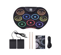 RCGOFOLLOW 6 Portable Electronic Drum Set Roll Up Drum Kits Kits Practice Pad Machine For Kids Lightweight Audio Output Digital Pad Machine Sticks Pedals