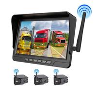 RCGOFOLLOW Camera For Vehicle Featuring IP67 Waterproof And Solar Charging Wireless Truck Monitoring Nights Visions ABS Dash Camera, 7-inch 3-way
