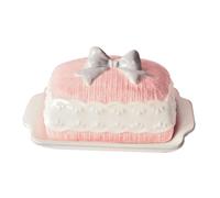 RCGOFOLLOW Compact Yet Spacious Creative Pink Ceramic Butter Dish with Lid Storage Solution for Butter and Cheese in Any Kitchen Environment Large Capacity Dish Ceramic Keeper