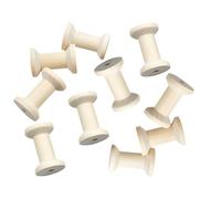 RCGOFOLLOW Durable Empty Thread Spools For Crafts Wooden Spools Weaving Bobbins Twine Chain Wooden Thread For Crafts Small 2 Inch Empty Paracord Jewelry Chain Wire, Light Wood, 5.2 cmx3.5 cm