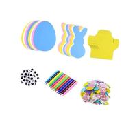 RCGOFOLLOW Easter Stickers And Fun DIY Foam Crafts Kids Spring Projects Educational Activities At Home And 12 Paintbrushes Along With 130 Random Accessories For Endless Decorating