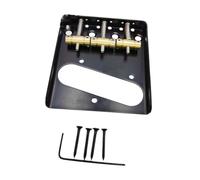 RCGOFOLLOW Electric Guitar Bridge Replacement Parts Complete Assembly With Easy Setup Essential Guitar Accessory Bridge Tailpiece Fixed Saddle DIY Electric Spare Parts Set Assembly, black, 7.6x8.5cm