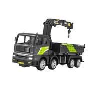 RCGOFOLLOW Engineering Vehicle Toy Excavator Mixer Pulling Kids Into Educational Play With Fun Features And Realistic Diecast Construction Vehicle Toy Metal Model Car, Black, Green, Crane Dumper