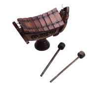 RCGOFOLLOW Ethnic Music Instrument Xylophone Made Fine Teak Wood Features 8 Notes With Artistic Patterns And Decorative Appeal Thai Traditional Xylophone Wood Carving 8 Tones