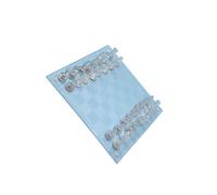 RCGOFOLLOW Glass Chess Set Game Brings Together Function And Those Who Enjoy Playing At Home Or With Friends So Takes Color Of Table Mat. Chess Board Set Game Is Activity For Backyard Barbecue