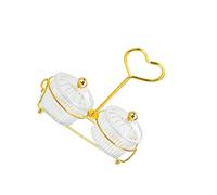 RCGOFOLLOW Glass Condiment Serving Tray Bar Container Multi Grids Serving Platters Candy Salad Dishes Plate Kitchen Fruit Dessert Snacks Platter Glasses Bowl, Clear, 2 Bowls