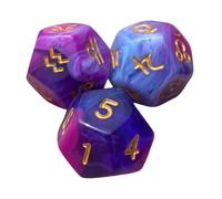 RCGOFOLLOW Handmade Resin Dices Math Counting Teaching Toys Classroom Engagement Experiences Easy Distinguish And Viewing. Polyhedral Dice Set Astrology Dice Role Play Game, violet, 1.4cm
