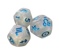 RCGOFOLLOW Handmade Resin Dices Math Counting Teaching Toys Classroom Engagement Experiences Easy Distinguish And Viewing. Polyhedral Dice Set Astrology Dice Role Play Game, white and blue, 1.4cm