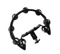RCGOFOLLOW Hi Hat Tambourine Metal Hand Cymbal Dance Guitar Ensemble Adult Kids Hand Held Percussion Bell Sturdy And Practical.Dimensions Are 24.5cmx20cmx5cm. Bell Rattle Is Good, black, 24.5x20x5cm