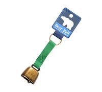 RCGOFOLLOW Hiking Outdoor Bear Bell Loud Noise Maker Ensures Safe Adventure While Camping Preventing Animal Encounters Bear Bell For Hiking Outdoor Camping Hiker, Green Strap Bronze, 12x3.5cm