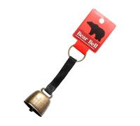 RCGOFOLLOW Hiking Outdoor Bear Bell Loud Noise Maker Ensures Safe Adventure While Camping Preventing Animal Encounters Bear Bell For Hiking Outdoor Camping Hiker, Black Strap Bronze, 12x3.5cm