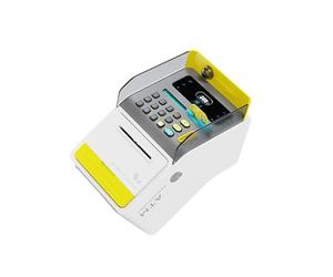 RCGOFOLLOW Innovative ATM Piggy Bank with Electronic Fun Features Helping Children Understand and Enjoy Saving Money Auto Scroll Electronic ATM Savings Machine Gifts, Yellow, 15.5x17.5x27cm