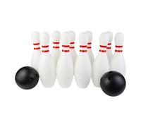 RCGOFOLLOW Kids Toy Bowling Set Offering Endless Fun With Bowling Pins And Ball Parties Gatherings Indoor Outdoor Indoor Outdoor Sports Game Mini Game Set, white black, 25cm