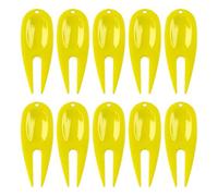 RCGOFOLLOW Lightweight Portable Golf Forks Golfing Accessories Golf Divot Tool Set Includes 10 Pieces Repair Tools for Easy Access Forks Golfer Training Accessories Beginners, Yellow, 7x2.7x0.55cm