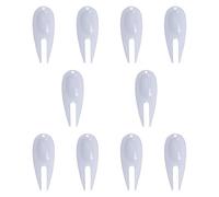 RCGOFOLLOW Lightweight Portable Golf Forks Golfing Accessories Golf Divot Tool Set Includes 10 Pieces Repair Tools for Easy Access Forks Golfer Training Accessories Beginners, White, 7x2.7x0.55cm