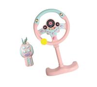 RCGOFOLLOW Multifunctional Early Education Sounding Toys Inspire Creative Pretend Play Driving For Boys And Girls Aged 1 Year Old Simulated Steering Wheel Toys Driving Controller, Pink, 49x25cm