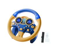 RCGOFOLLOW Musical Driving Wheel Pretend Play Steering Wheel Experience Joyful Rotating Fun With Lights And Sounds Simulated Driving For Kids Early Education, Blue