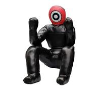 RCGOFOLLOW Professional Training Dummy Multiuse PU Leather Tool Realistic Experience For Jiu Jitsu Wrestling Sessions Brazilian Jiu Jitsu Training Dummy Practice Tool, Red Face, 165cm