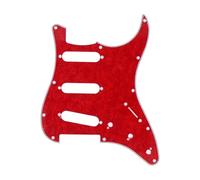 RCGOFOLLOW SSS St Pickguard Guitar Scratch Plate Pickups 3Ply Pickguard Scratch Plate For Guitar Enthusiasts May To Little Modification To Let Fit Package Included - 1Pc ST SSS, Red Pearl