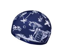 RCGOFOLLOW Swim Cap Comfortable Swim Pool Bathing Hat Exquisite Printed Fabric Fashionable And Beautiful Fine Stitching Swimming Cap With Flowers Printed Summer Fashion, Style E