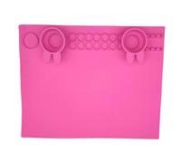 RCGOFOLLOW Table Protector Washable DIY Drawing Placemat Durable Silicone Craft Mat with Paint Storage and Brush Holder Kids Resin Casting Silicone Sheet for Crafts Pad