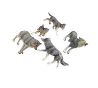 RCGOFOLLOW Wild Wolves Animals Simulation Animal Model Wolf Figure Toy Excellent Craftsmanship For Learning Shapes And Colors Promotes Understanding Wild Animal Wolf Model Figure Decoration Kid Gift