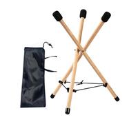 RCGOFOLLOW Wooden Adjustable Triangular Snare Holder Drum Stand Stable Portable Rack Supports 10 To 15 Inch Drums Drum Stand Adjustable Triangular Snare Handpan Holder Steel Base