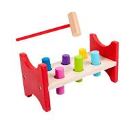 RCGOFOLLOW Wooden Pounding Bench Offers Fun Interactive Game Supports Childrens Motor Skill Development While Play Wooden Pile Hammer Pile Driving Fine Motor Skills , Rectangle