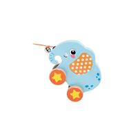 RCGOFOLLOW Wooden Pull Along Toy Supports Early Developmental And Activity Skills Ensuring Fun Push Or Pull Playtime Animal Push And Along Toy Developmental Toys , Elephant , 17.5x5.3x15.8cm