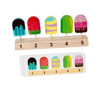 RCGOFOLLOW Wooden Toy Ice Cream Toy Kitchen Accessories Fun Way To Learn Communication Skills And Develop Early Math Skills While Playing Ice Cream Set Develops Social Learning, Style A