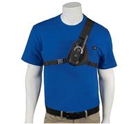 RCH-103 Radio Chest Harness Shoulder Radio Holster Chest Pack an Adjustable Depth Radio Pouch for Small Motorola Talk About Two-Way Radios and Walkie Talkies. Made in USA by Holsterguy.