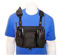 RCH-601D Double Radio Chest Harness Shoulder Radio Holster Chest Pack with Adjustable Radio Pouch That Will Adjust to fit a Radio from 4-3/4" up to 9" Tall Radio. Made in USA by Holsterguy