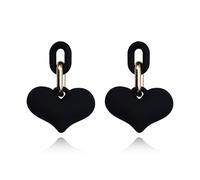 RCHENGYANUIMA Colorful Love Heart Buckle Dangling Drop Earrings for Women Jewelry, Acrylic, No Gemstone