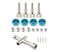 Rchobbytop 7mm to 12mm Wheel Drive Hex Convert Adapters & Axle Shaft & Lock Nuts & Wrench for 1/18 WLtoys A949 A959 A969 A979 K929 RC Cars Upgrade to 1/10 Wheel, Set of 4